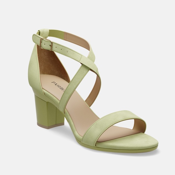 CONVERTIBLE HEEL - Pashion 1.0 The Sandal - Suede Sage Block 3 inch - Picture 3 of 4